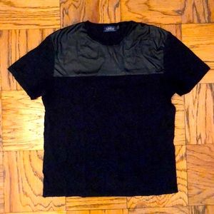 Black leather t shirt
